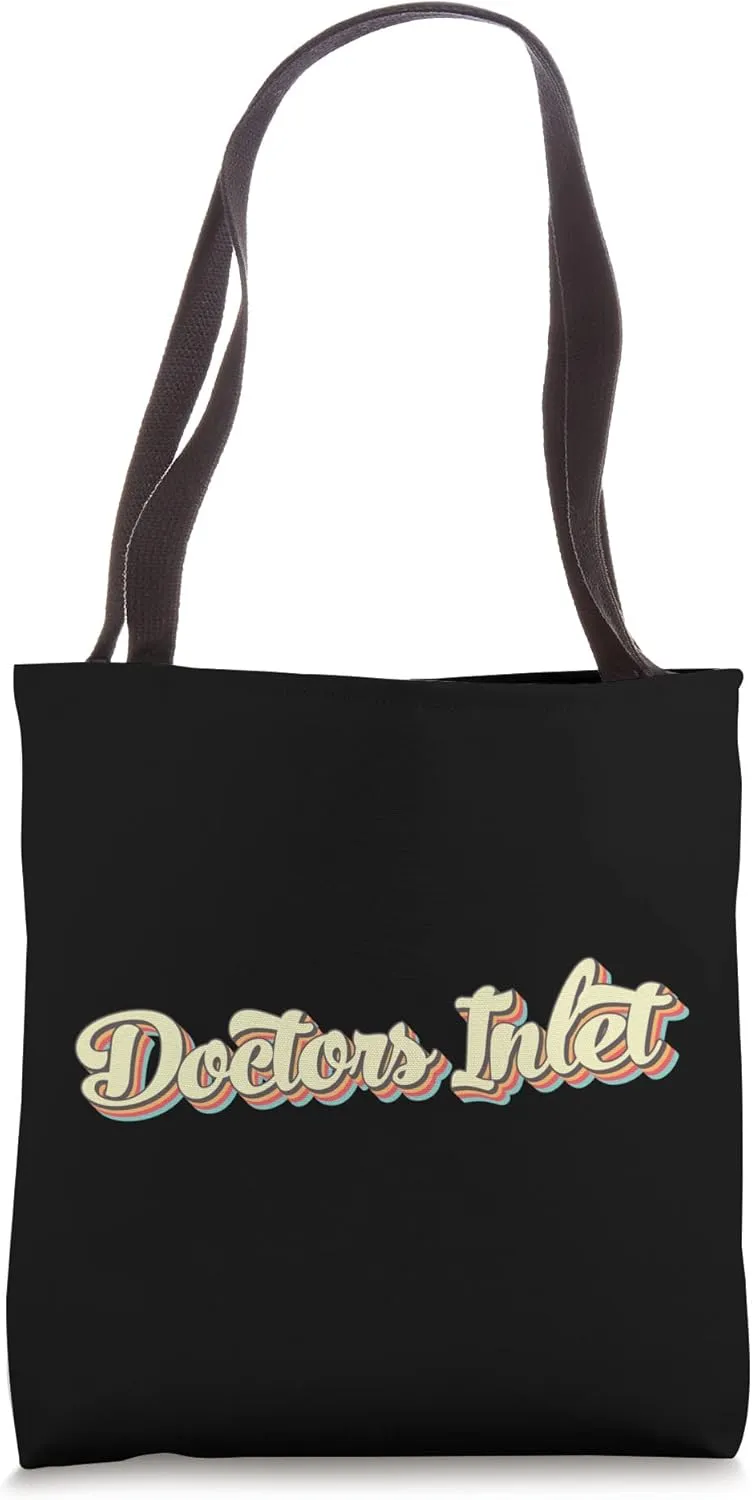 Doctors Inlet TShirt Retro Art Baseball Font Vintage Tote Bag