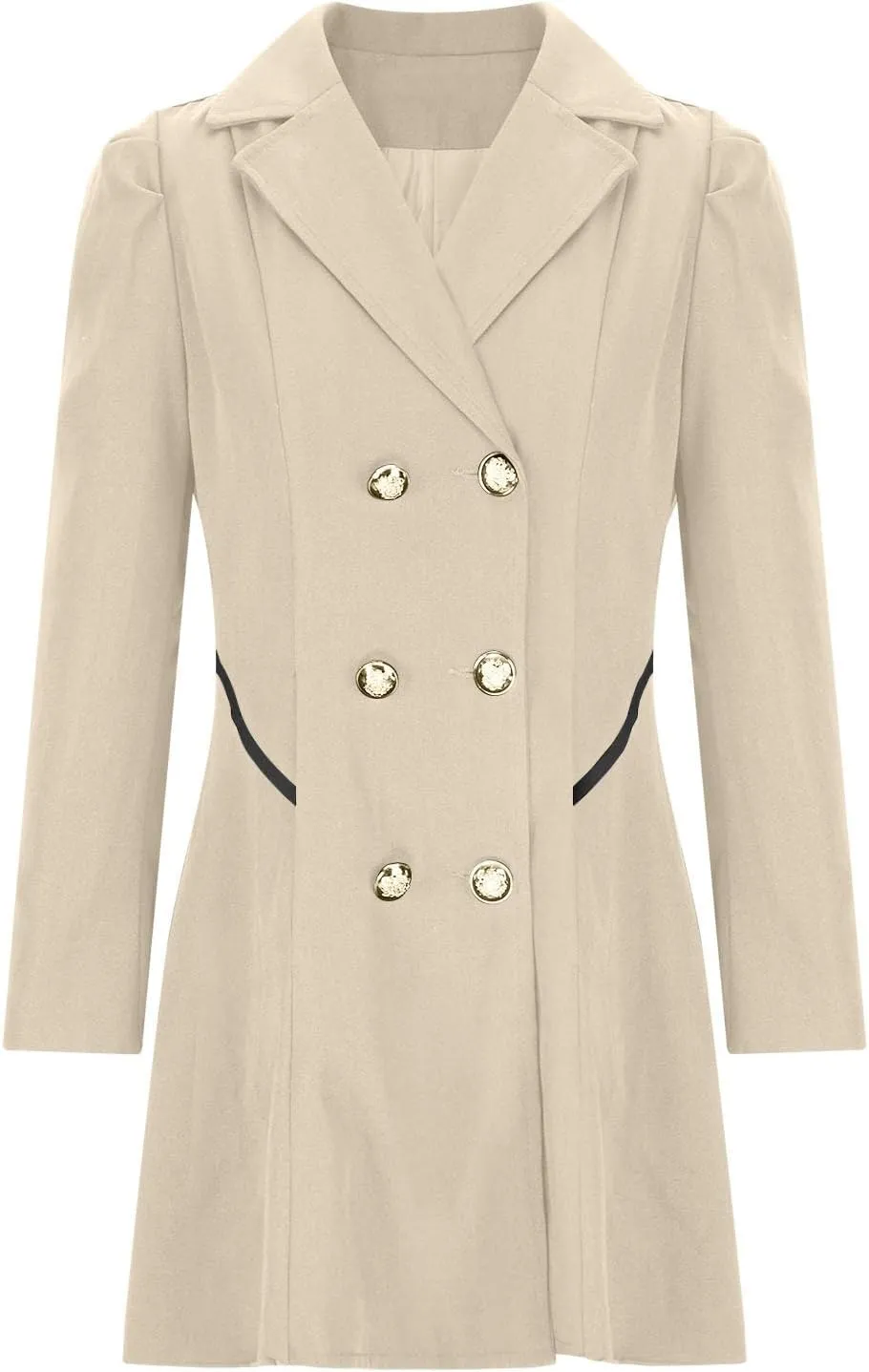 Dress Coats for Women 2024 Elegant Double Breasted Maxi Long Pea Coat Trendy Winter Warm Wool Lapel Trench Coats