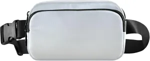 Elegant Blue Floral White Gradient Women Fanny Pack Waterproof Hip Pouch Belt Bag Cute Travel Waist Pouch