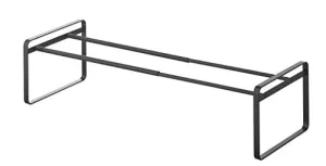 Extendable, Stackable Shoe Rack in Black Finish - Powder Coated Stainless Steel