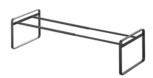 Extendable, Stackable Shoe Rack in Black Finish - Powder Coated Stainless Steel