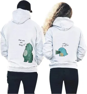 Family Matching Outfits for Photoshoot Pullover Hoodie Matching for Couples Dinosaur Sweatsuits Matching for Couples
