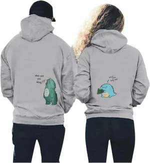 Family Matching Outfits for Photoshoot Pullover Hoodie Matching for Couples Dinosaur Sweatsuits Matching for Couples