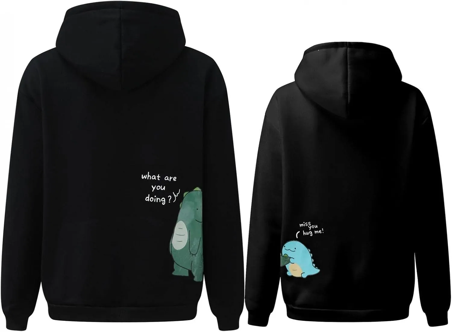 Family Matching Outfits for Photoshoot Pullover Hoodie Matching for Couples Dinosaur Sweatsuits Matching for Couples