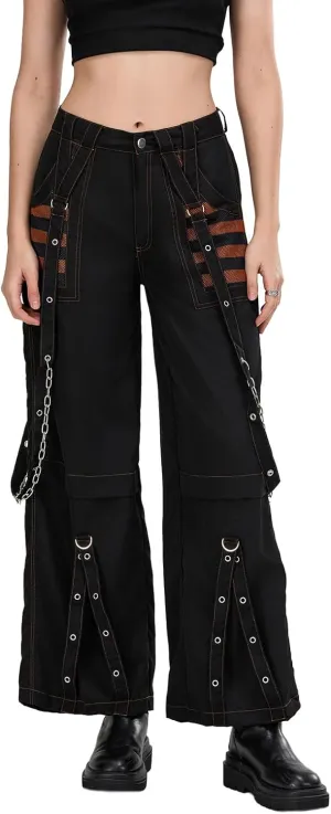 Faretumiya Women Cargo Pants High Waist Baggy Jeans Casual Wid Leg Denim Pants Grunge Gothic Harajuku Punk Y2k Trousers