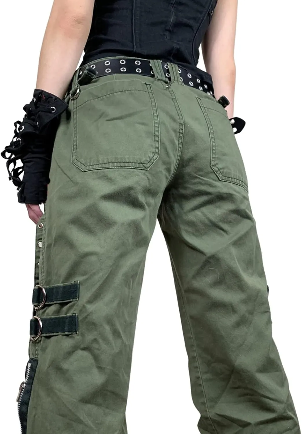 Faretumiya Women Cargo Pants High Waist Baggy Jeans Casual Wid Leg Denim Pants Grunge Gothic Harajuku Punk Y2k Trousers