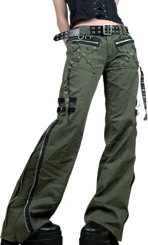 Faretumiya Women Cargo Pants High Waist Baggy Jeans Casual Wid Leg Denim Pants Grunge Gothic Harajuku Punk Y2k Trousers