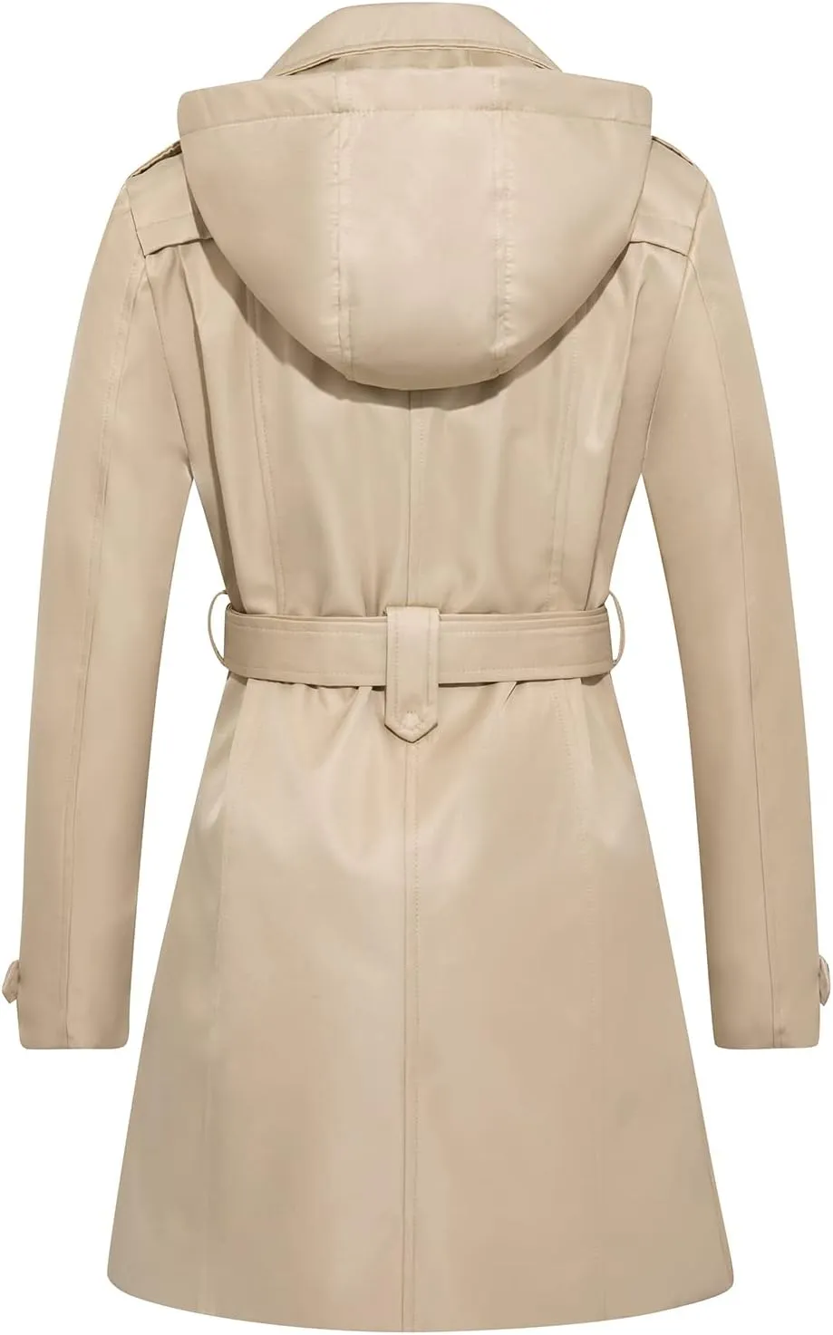 FARVALUE Women's Waterproof Trench Coat Winter Double Breasted Windbreaker Classic Belted Lapel Overcoat