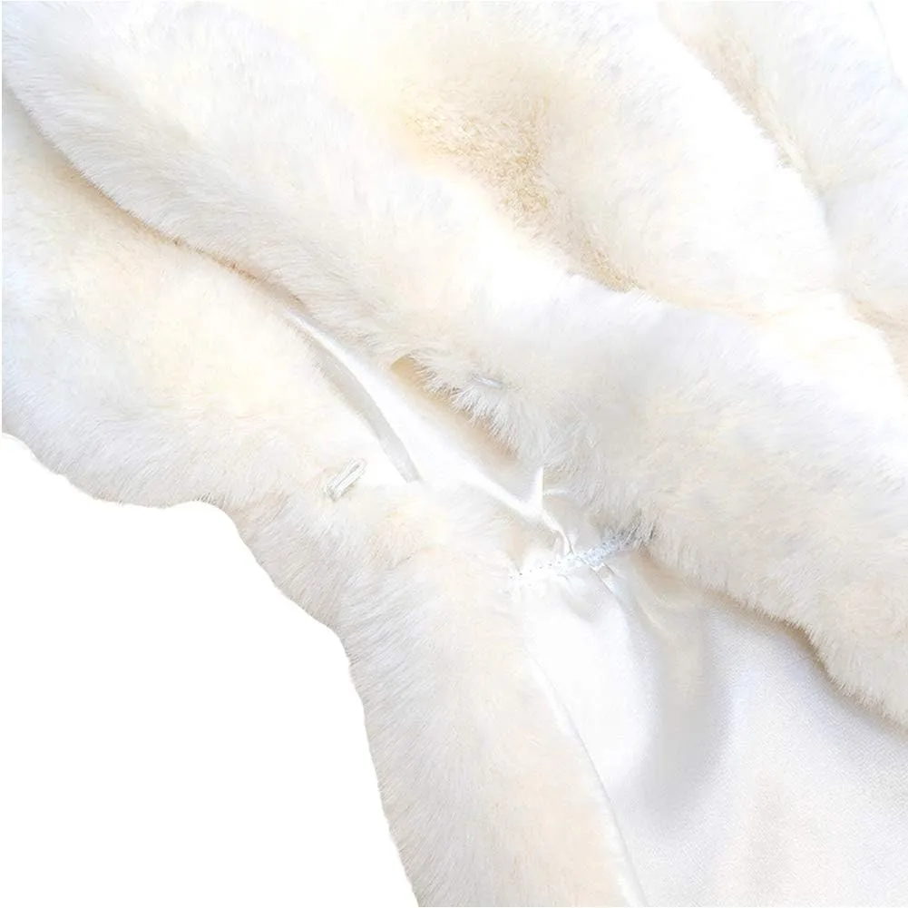 Faux Fur Shawls and Wraps For Women Stole Bridal Bridesmaids Warm Womens Cloak Cape Coat For Wedding Party