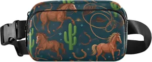 File Blue Horses Fanny Packs for Women Waterproof Anti Theft Belt Bag Cartoon Waist Pouches for Men