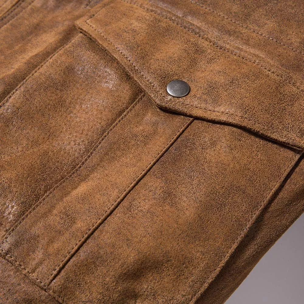 FLAVOR Men's Leather Flight Bomber Jacket Air Force Aviator