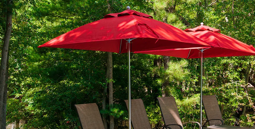 Frankford 464FM 7.5'x7.5' Square Monterey Pulley Lift Fiberglass Market Umbrella