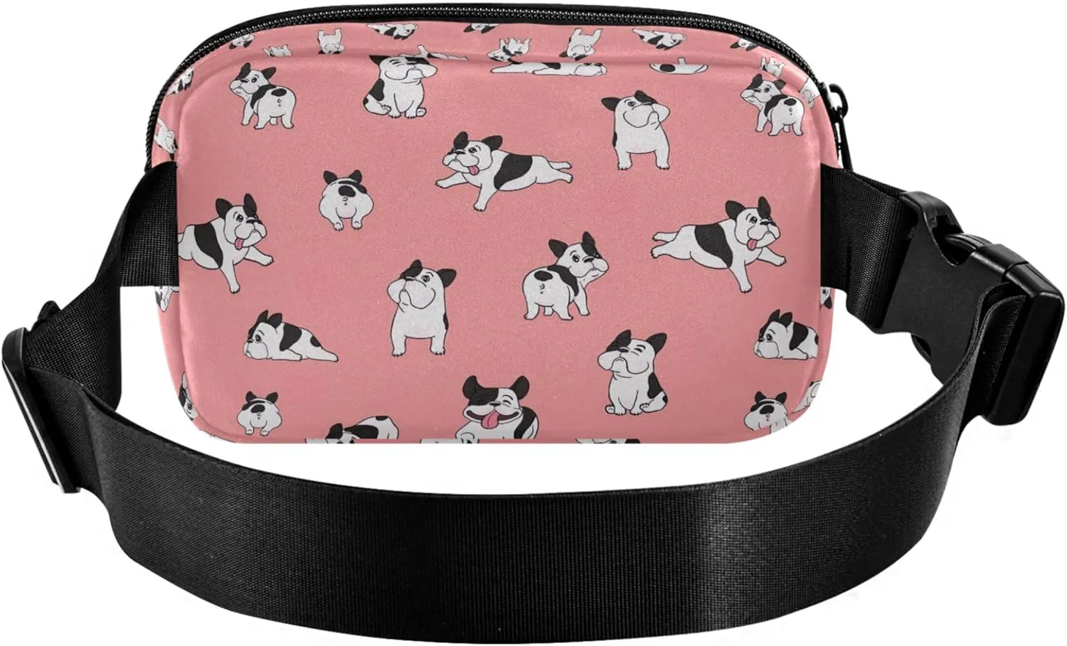 French Bulldog Pink Fanny Pack for Women Neon Belt Bag Hip Pack Waterproof Cross Body Waist Purse