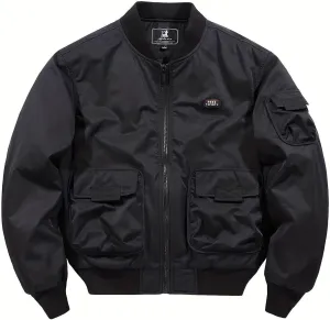 FTIMILD Military Bomber Jacket for Men Casual Windbreaker Jacket Mens Spring and Fall Jacket with Pockets and US Armband