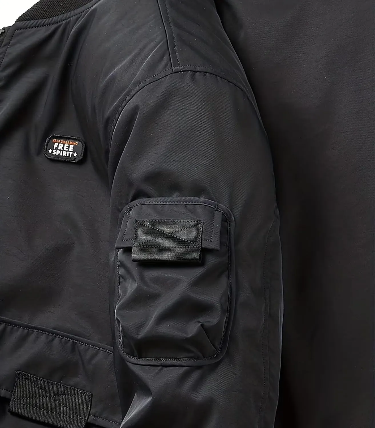 FTIMILD Military Bomber Jacket for Men Casual Windbreaker Jacket Mens Spring and Fall Jacket with Pockets and US Armband