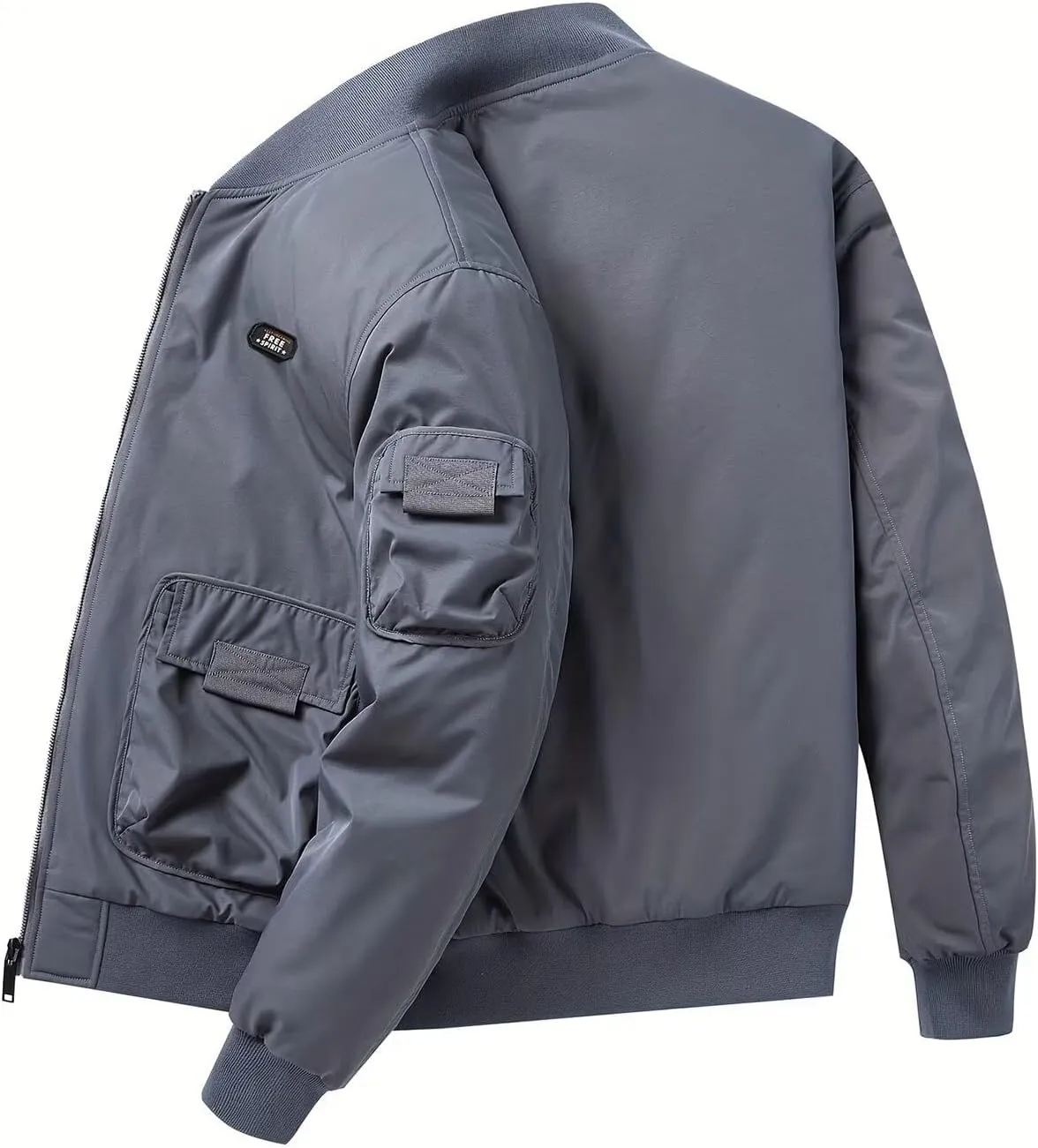 FTIMILD Military Bomber Jacket for Men Casual Windbreaker Jacket Mens Spring and Fall Jacket with Pockets and US Armband