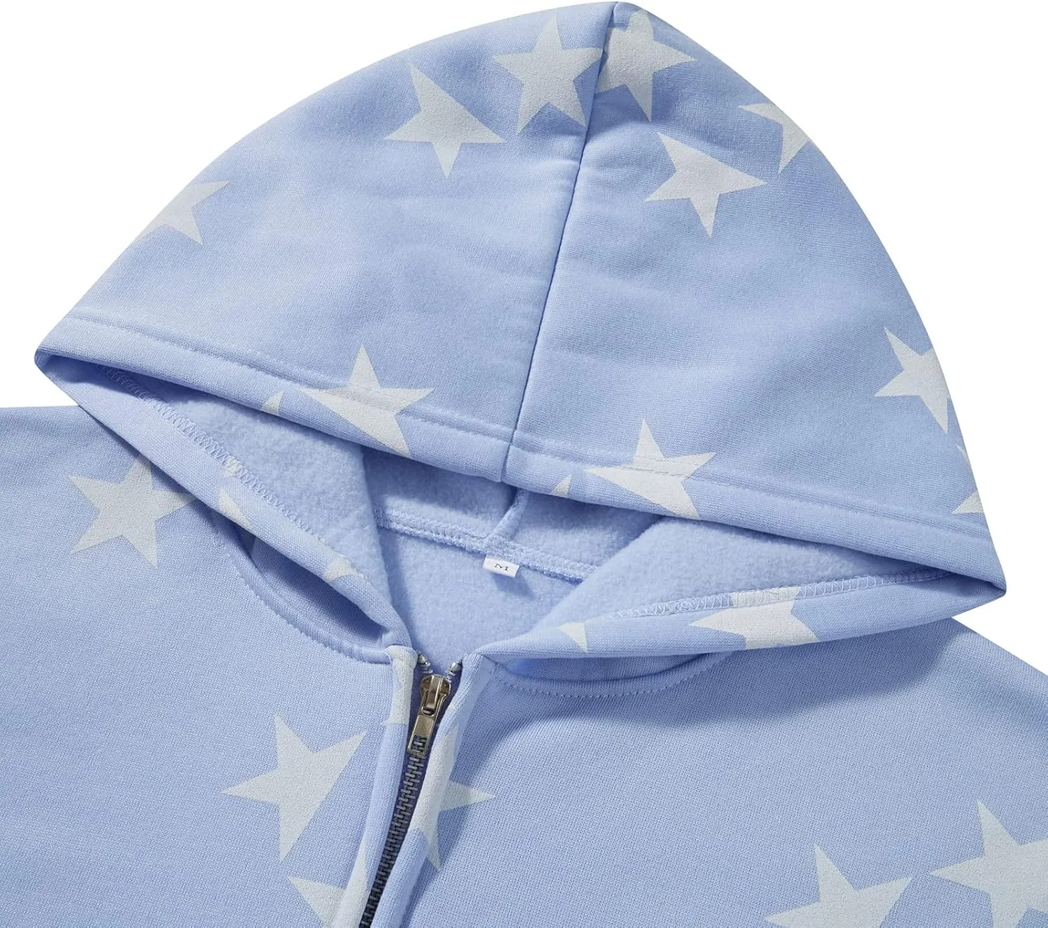 Full Zip Up Hoodie Women Y2k Oversized Star Sweatshirt E-Girl Harajuku Long Sleeve Graphic Hooded Jacket Streetwear