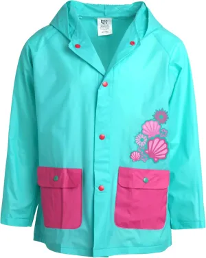 Girls' Raincoat - Waterproof Rain Jacket - Hooded Slicker Raincoat for Infants, Toddlers, Girls (12M-6)