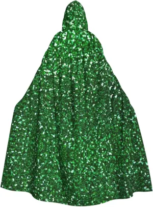 Green Sequin Sparkle Eye-Catching Cosplay Costume Cape for Women - Unisex Vampire Cloak for Halloween.