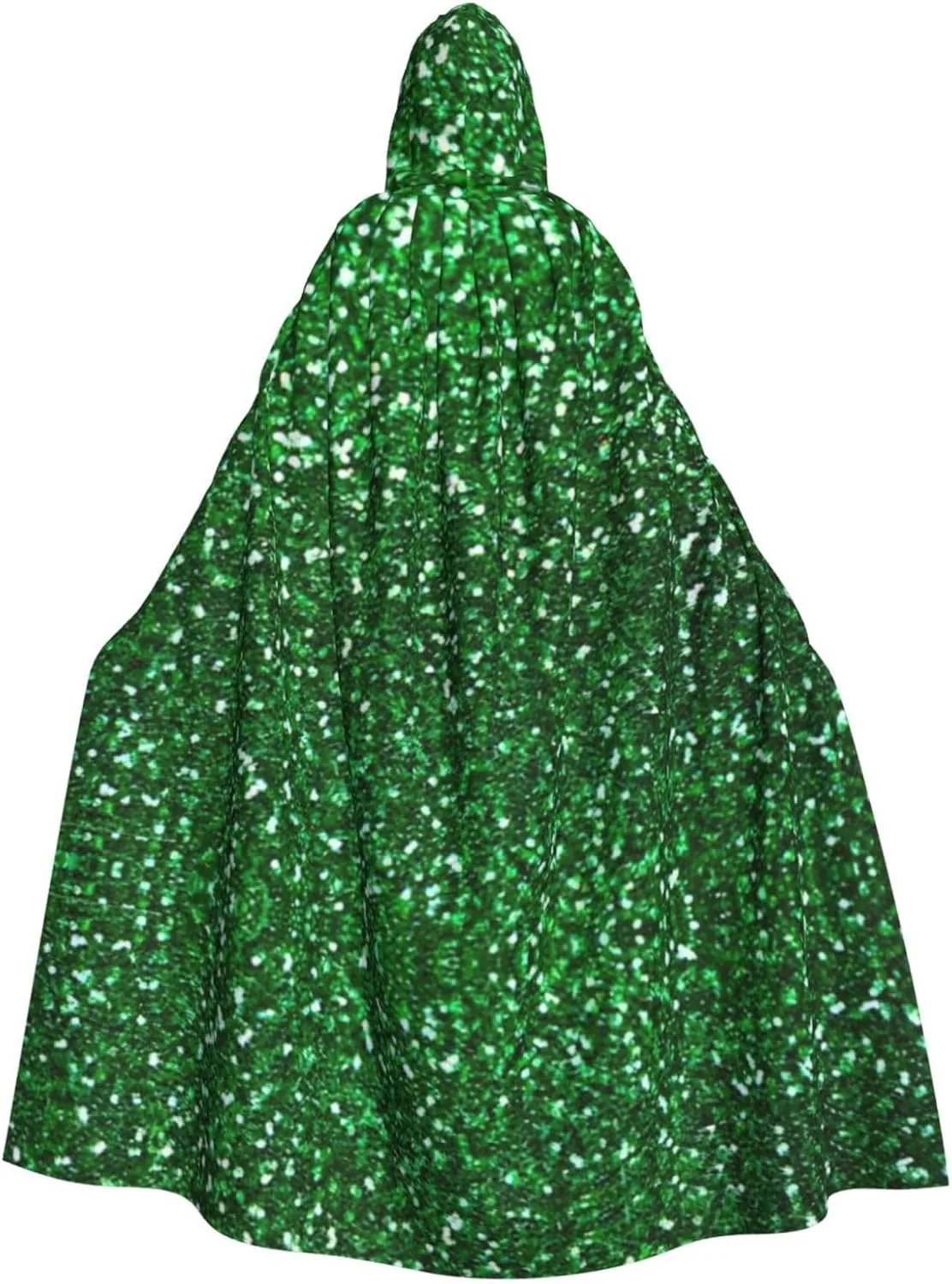 Green Sequin Sparkle Eye-Catching Cosplay Costume Cape for Women - Unisex Vampire Cloak for Halloween.