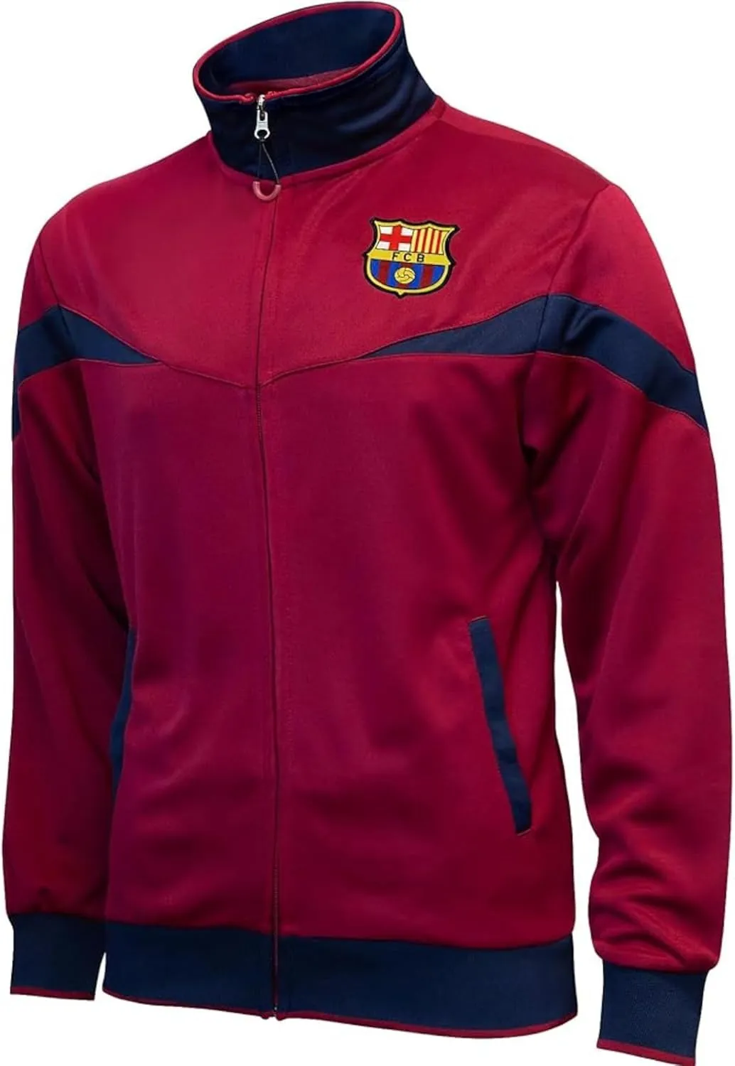 Icon Sports Officially Licensed FC Barcelona Adult Soccer Zip-Up Warm Up Track Jacket