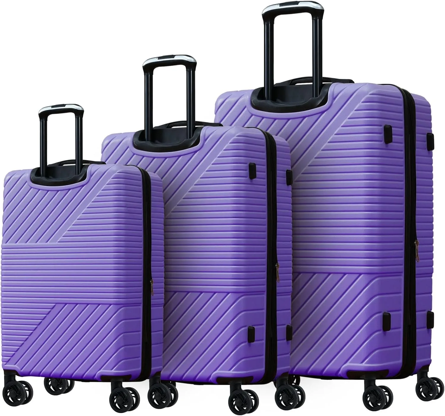 JCSD Durable Hardshell Luggage Set with Double Spinner Wheels, Lightweight Travel Suitcases 20" 24" 28" in Eye-catching Purple
