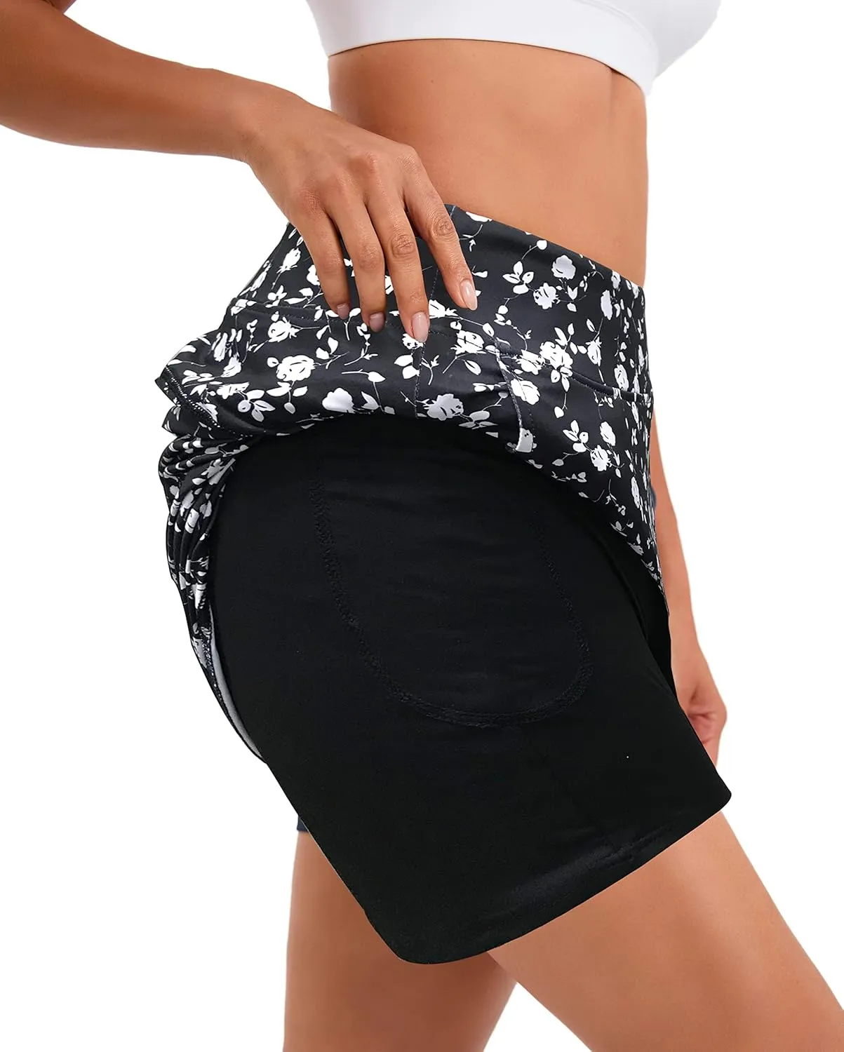 Jhsnjnr Women's Tennis Skirt Casual Knee Length Golf Skirts with Pockets Workout Athletic Skort