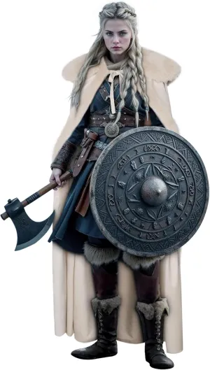 Joukavor Renaissance Velvet Cape with Viking Fur Collar for Women Halloween Costume