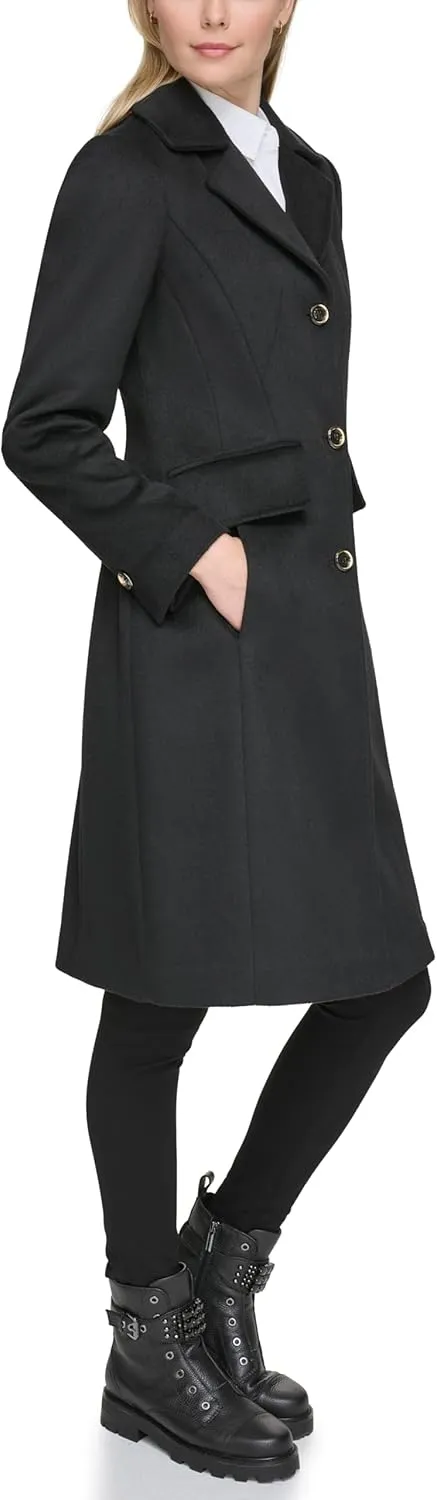 Karl Lagerfeld Paris Women's Luxe Twill Classic Stitch Coat