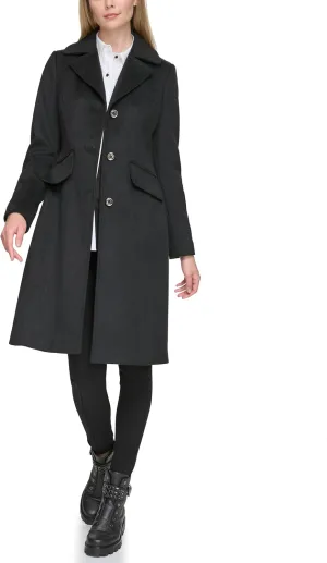 Karl Lagerfeld Paris Women's Luxe Twill Classic Stitch Coat