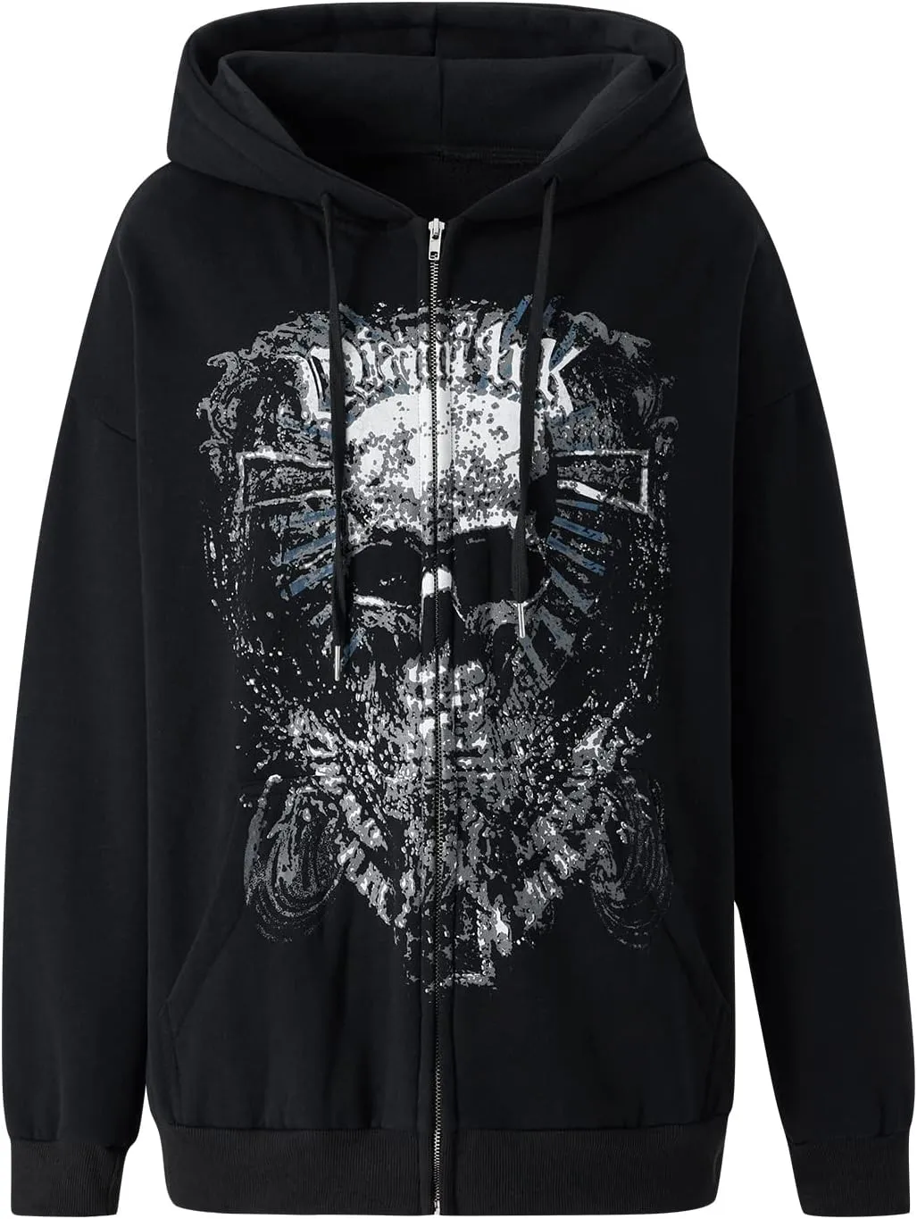 KOSUSANILL Women Y2K Zip Up Hoodie Long Sleeve Fairy Grunge Graphic Sweatshirt Vintage Aesthetic Jacket Oversized Streetwear