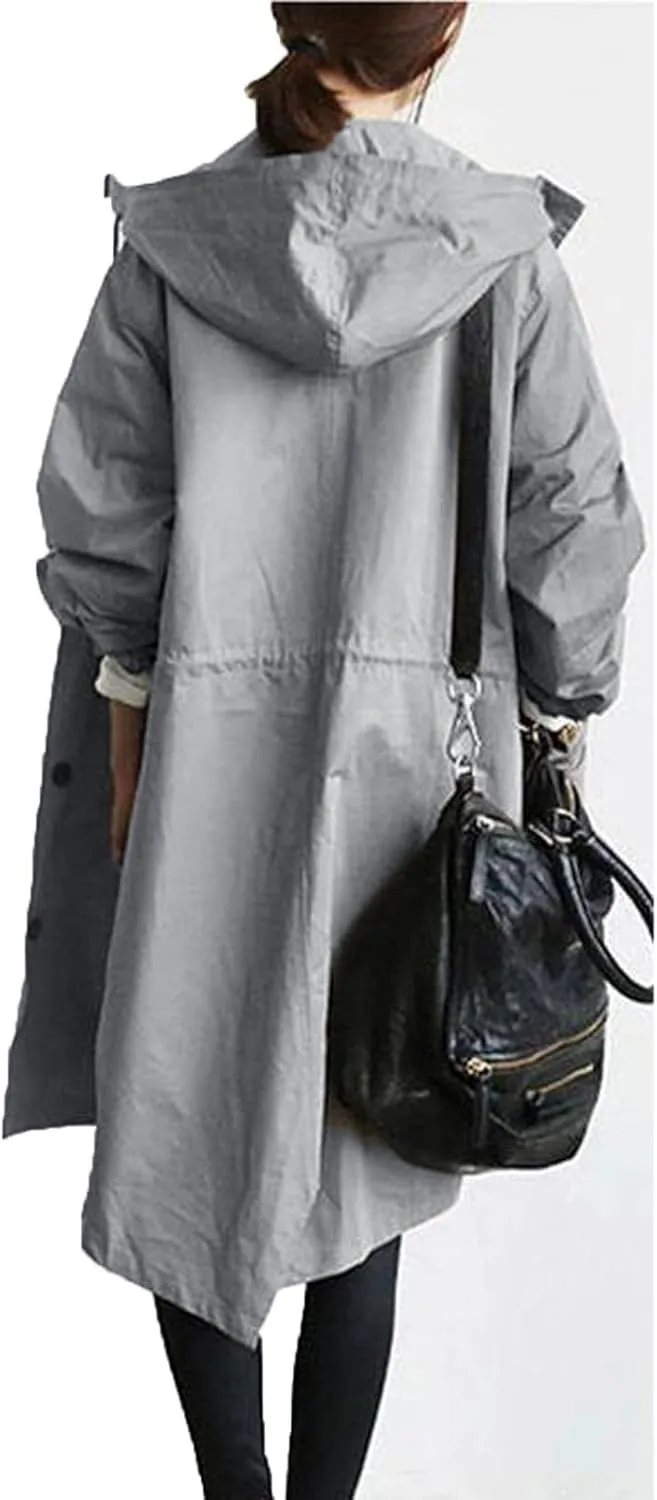 Lapel Slim Overcoat with Belt Outwear Womens Elegant Windbreaker Wild Winter Women'S Coat Lapel Windproof Overcoat