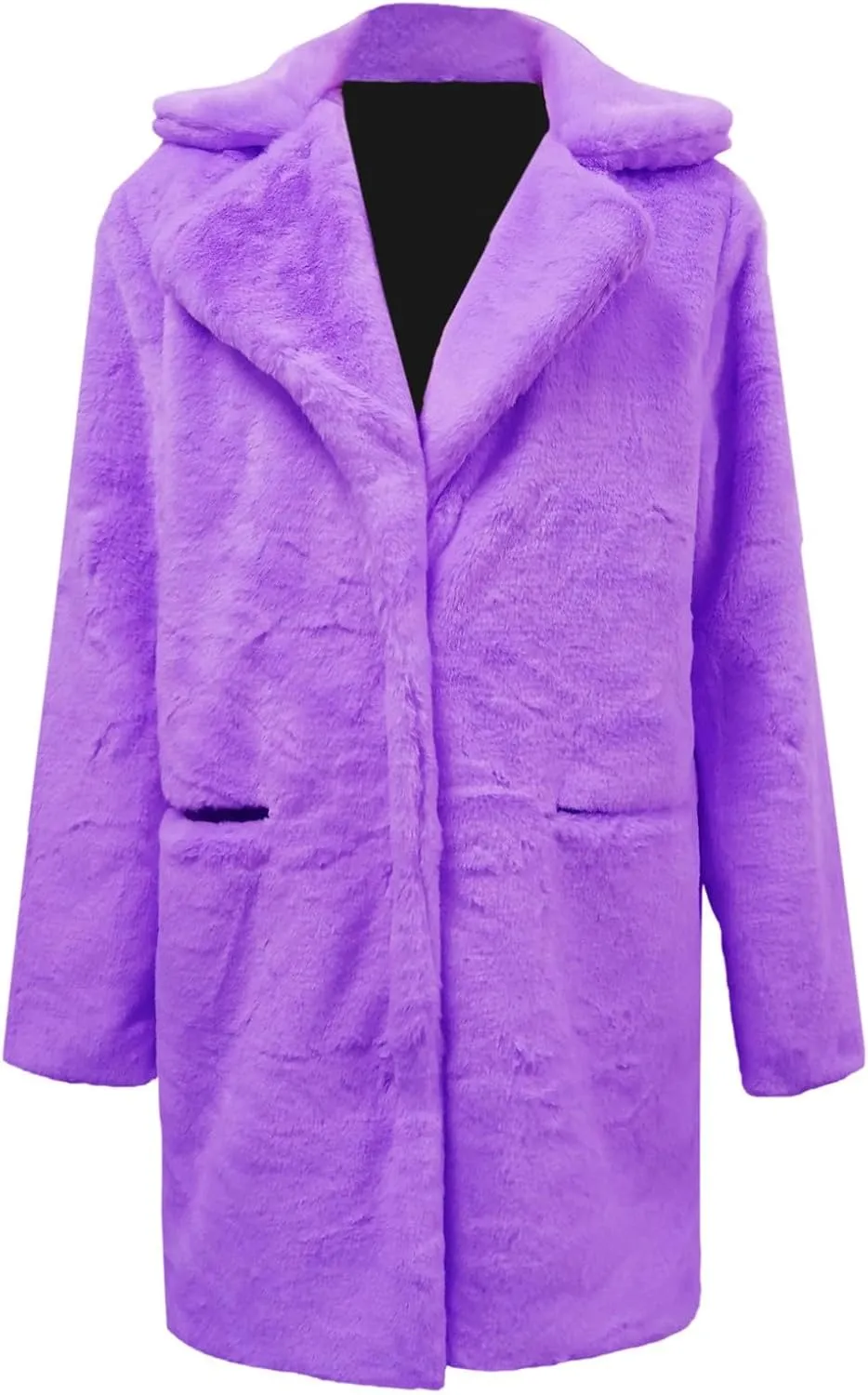 LCMTWX Womens Winter Outerwear Faux Fur Fashion Elegant Coat Pelt Thick Warm Women's Coat Long Sleeve Pockets Shaggy Faux