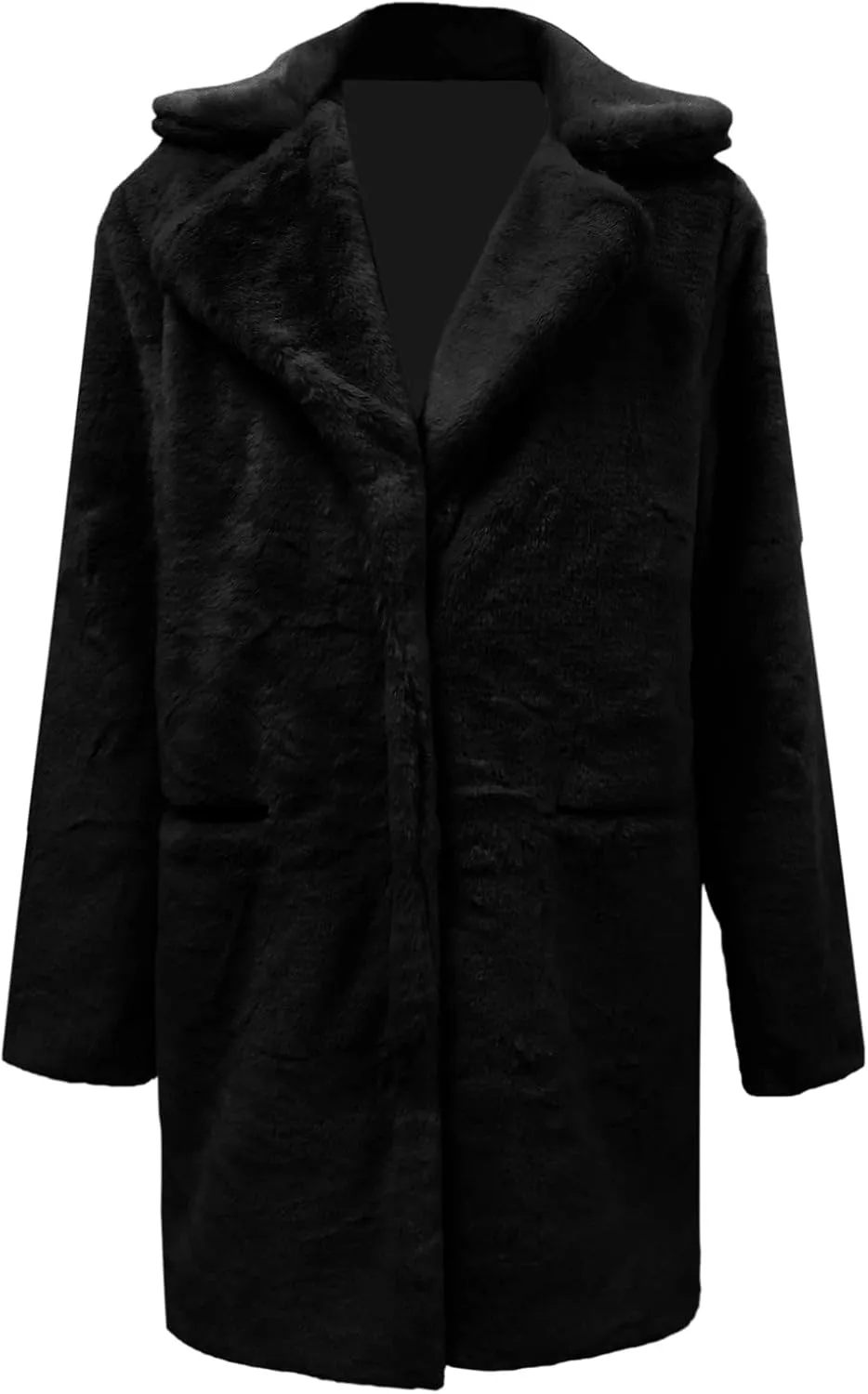 LCMTWX Womens Winter Outerwear Faux Fur Fashion Elegant Coat Pelt Thick Warm Women's Coat Long Sleeve Pockets Shaggy Faux