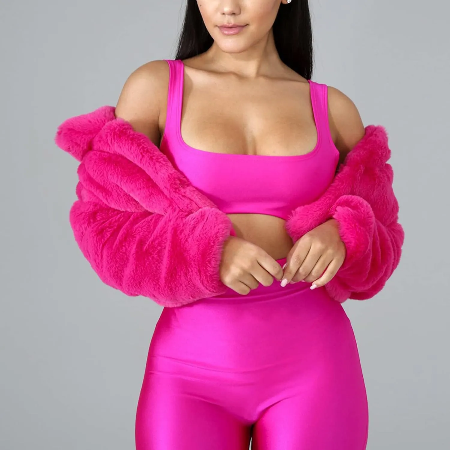 LCMTWX Womens Winter Outerwear Faux Fur Fashion Elegant Coat Pelt Thick Warm Women's Coat Long Sleeve Pockets Shaggy Faux