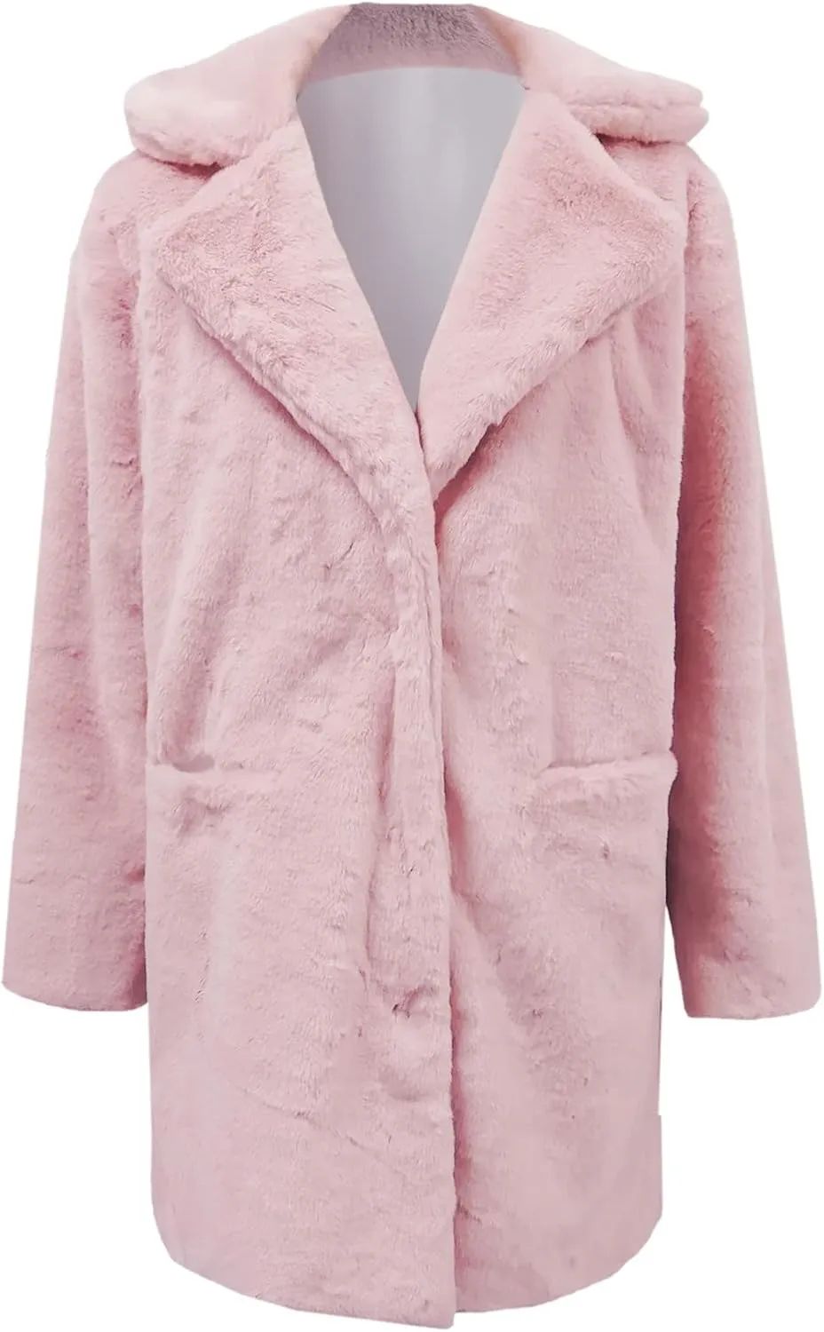 LCMTWX Womens Winter Outerwear Faux Fur Fashion Elegant Coat Pelt Thick Warm Women's Coat Long Sleeve Pockets Shaggy Faux