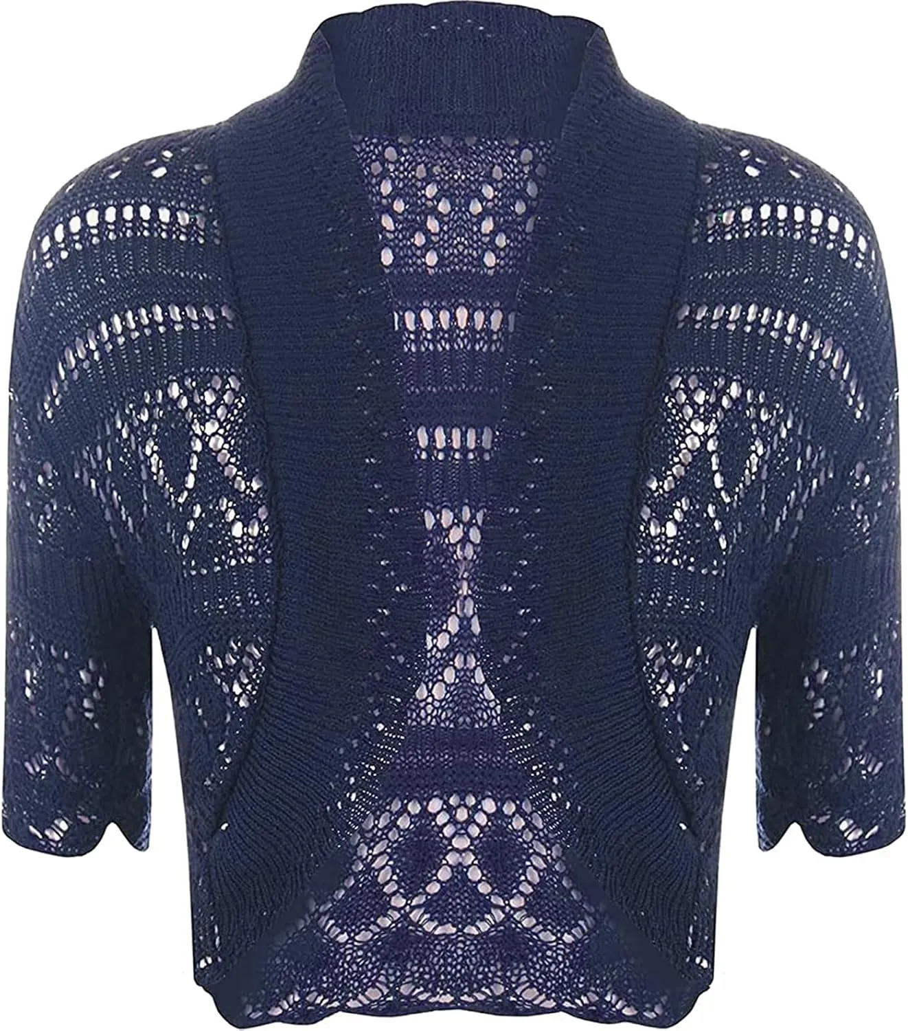 Loxdonz Women's Crochet Knit Cropped Bolero Shrug Cardigan Open Front Short Shrugs for Women
