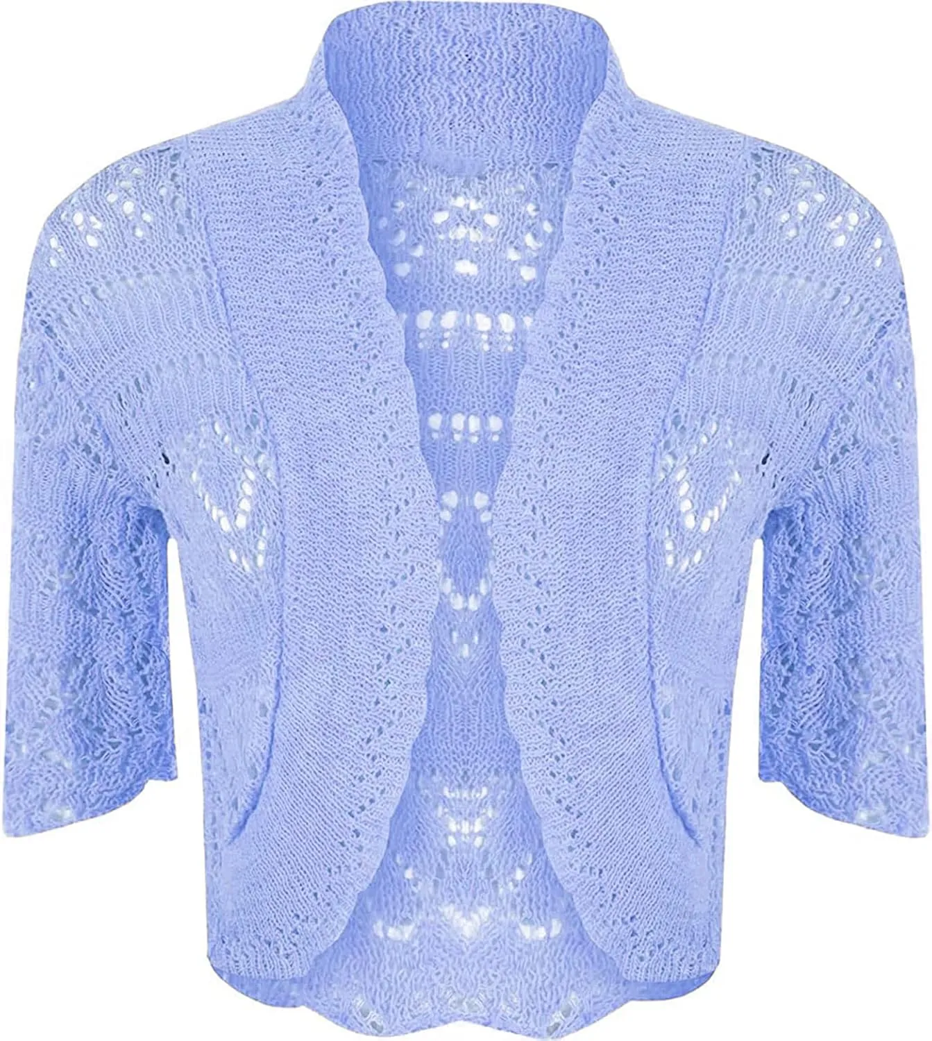 Loxdonz Women's Crochet Knit Cropped Bolero Shrug Cardigan Open Front Short Shrugs for Women