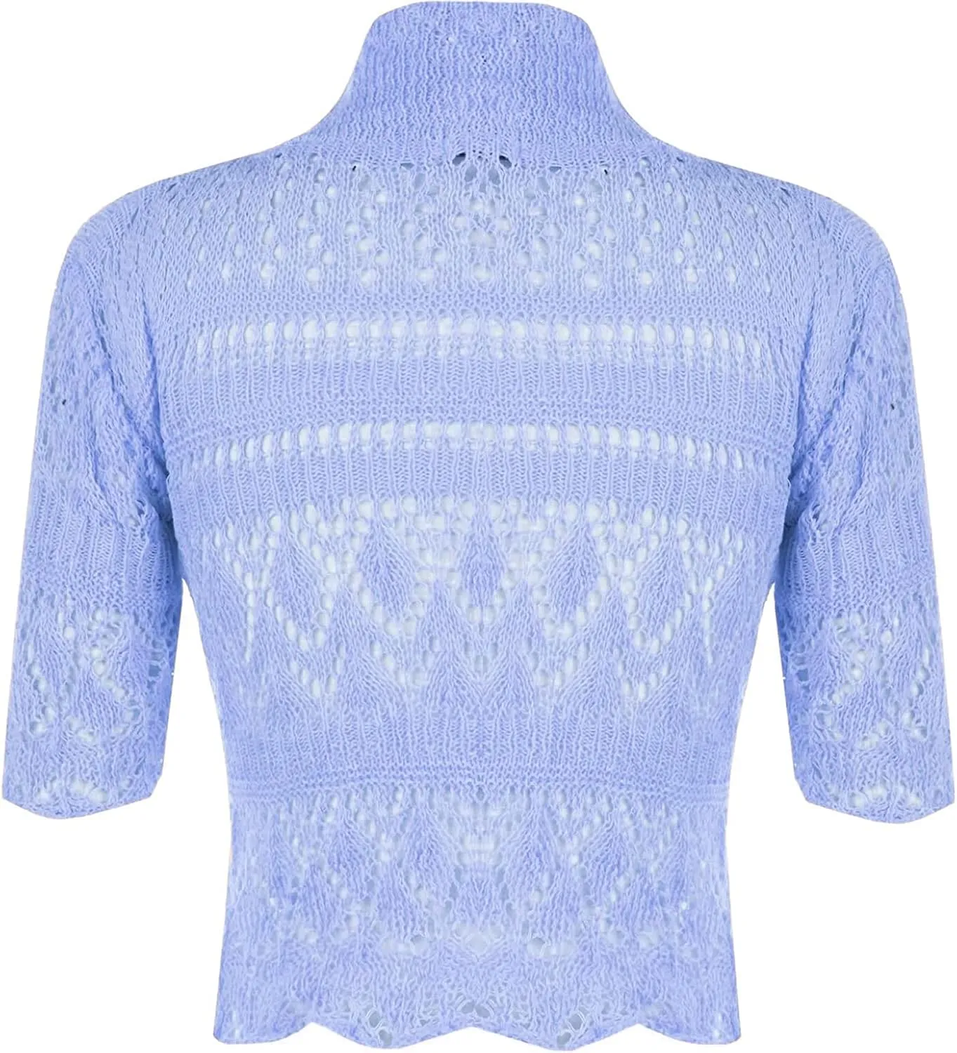 Loxdonz Women's Crochet Knit Cropped Bolero Shrug Cardigan Open Front Short Shrugs for Women