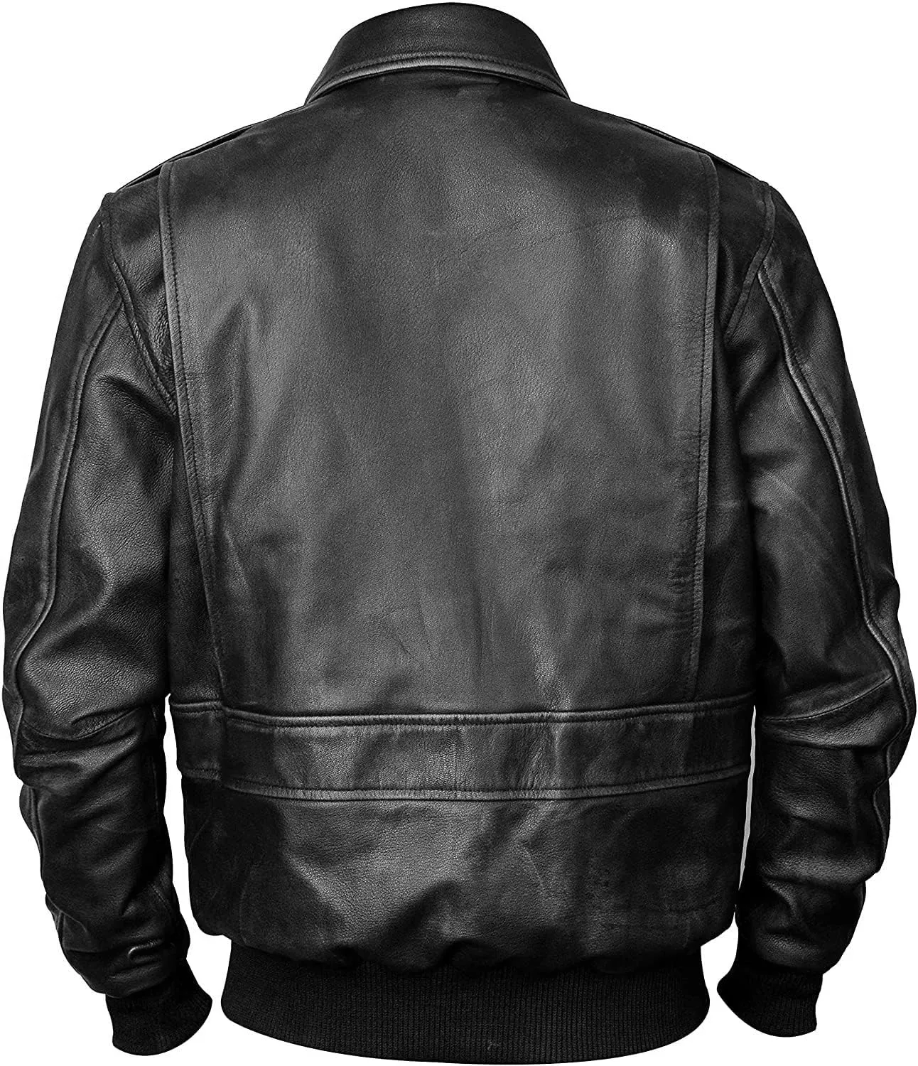 LP-FACON Men's A2 Jacket Flight Pilot Aviator USAAF Air Force Distressed Brown Bomber Leather Outerwear