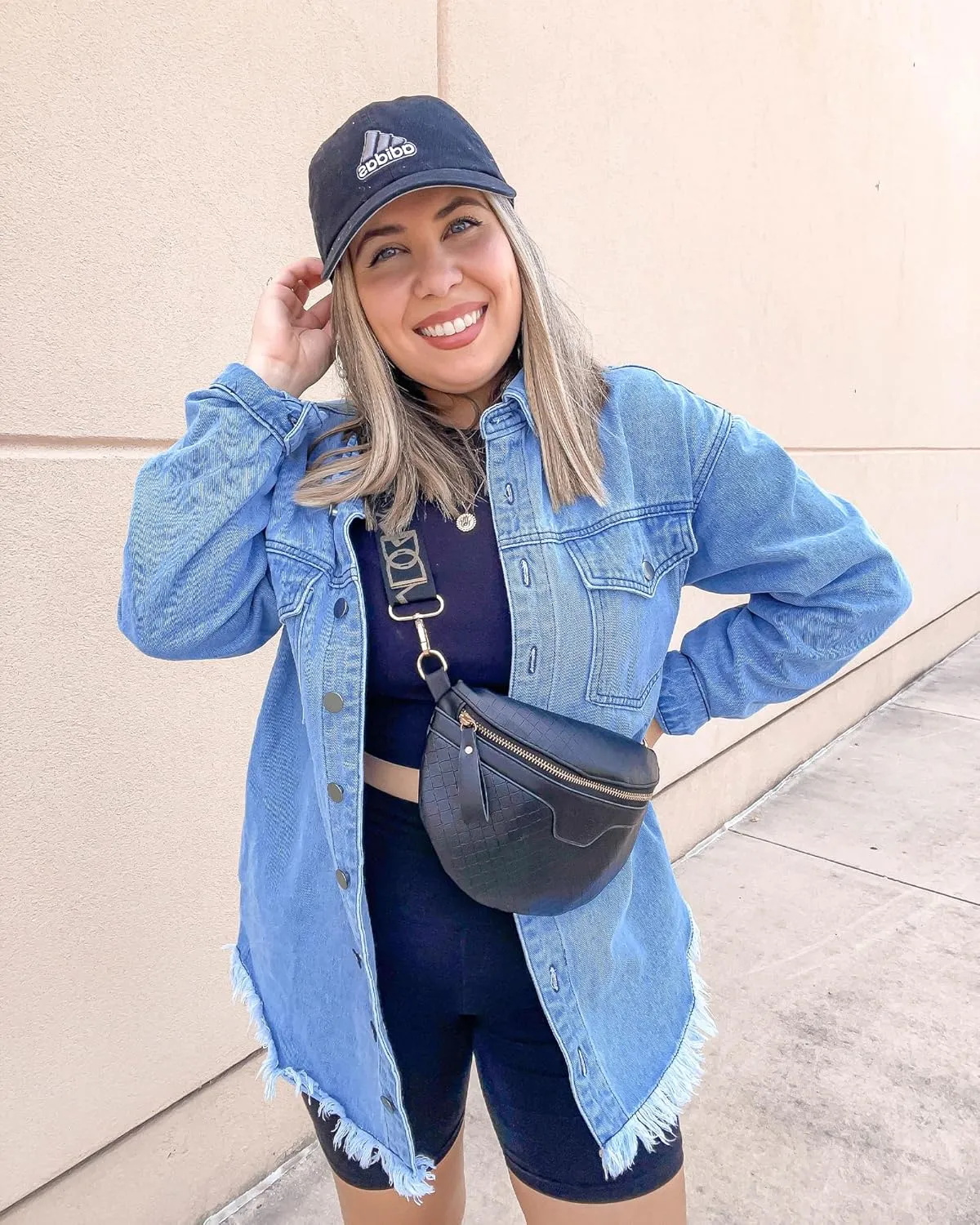 luvamia Denim Jacket for Women Oversized Button Down Casual Jean Shacket Jackets Long Sleeve Frayed Hem Western Trendy
