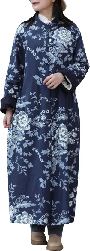 LUZU JUNU Women's Trench Coat Floral Print Jacket Cottagecore Clothing Casual Plus Size multicolored Outerwear
