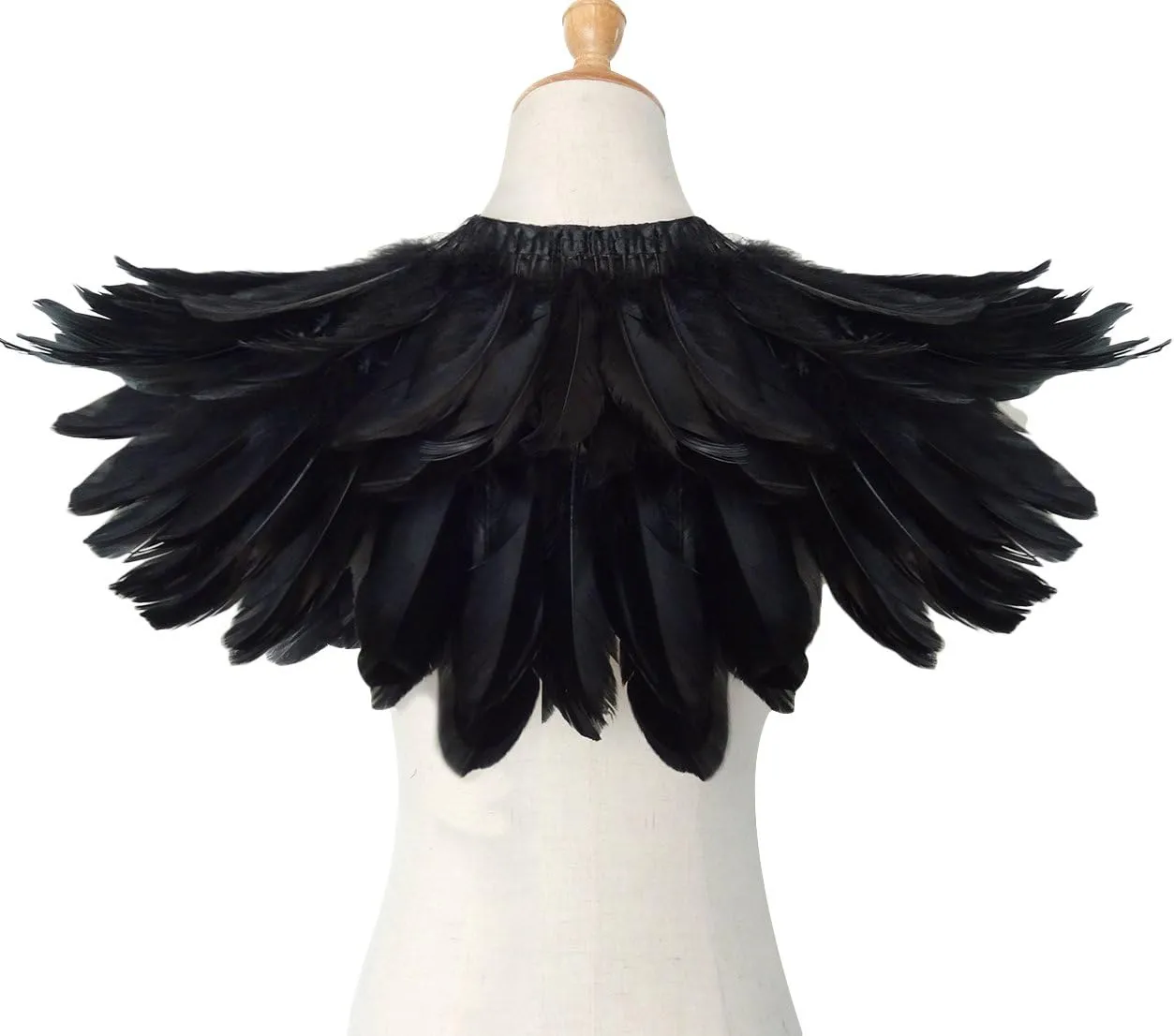 L'VOW Gothic Black Feather Shrug Cape Shawl Halloween Costume for Men