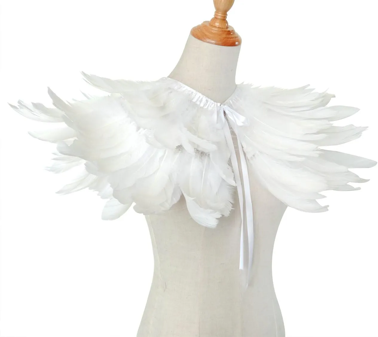 L'VOW Gothic Black Feather Shrug Cape Shawl Halloween Costume for Men