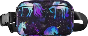 Magical Unicorn Starry Sky Fanny Packs for Women Waterproof Hip Pack Belt Bag Festival Waist Pouch for Women
