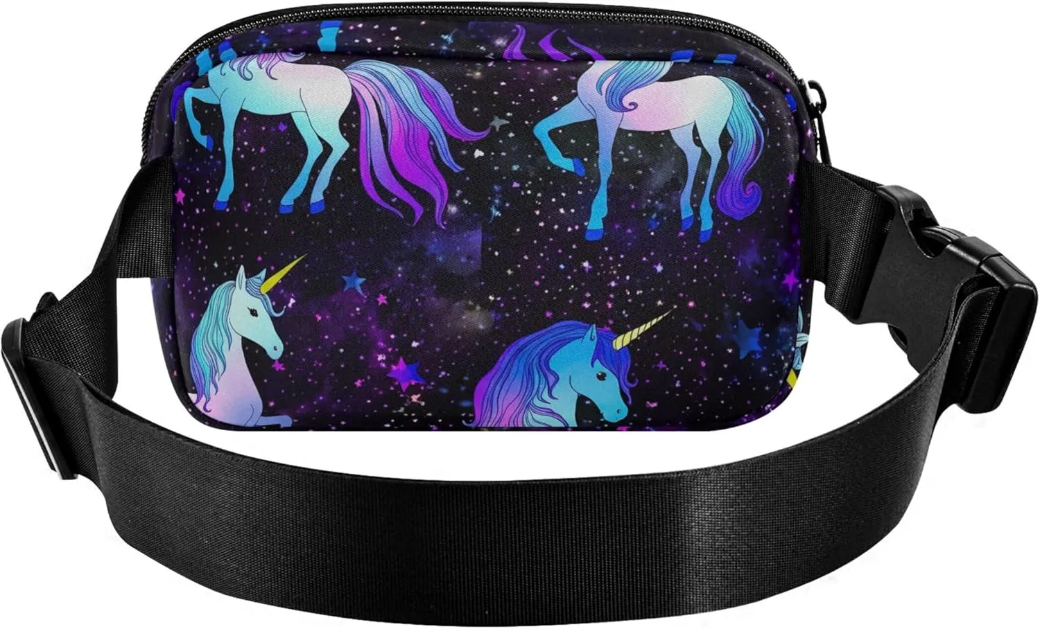 Magical Unicorn Starry Sky Fanny Packs for Women Waterproof Hip Pack Belt Bag Festival Waist Pouch for Women