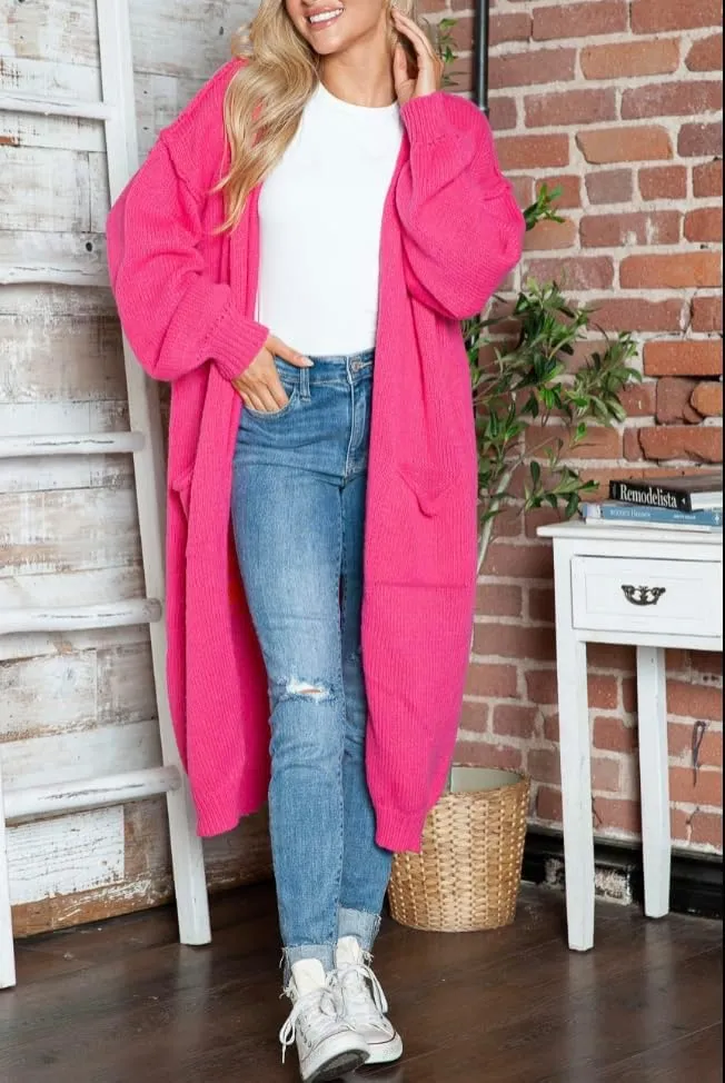 MAICOSY Women's Love Peace Graphic Oversized Cardigan Long Sleeve