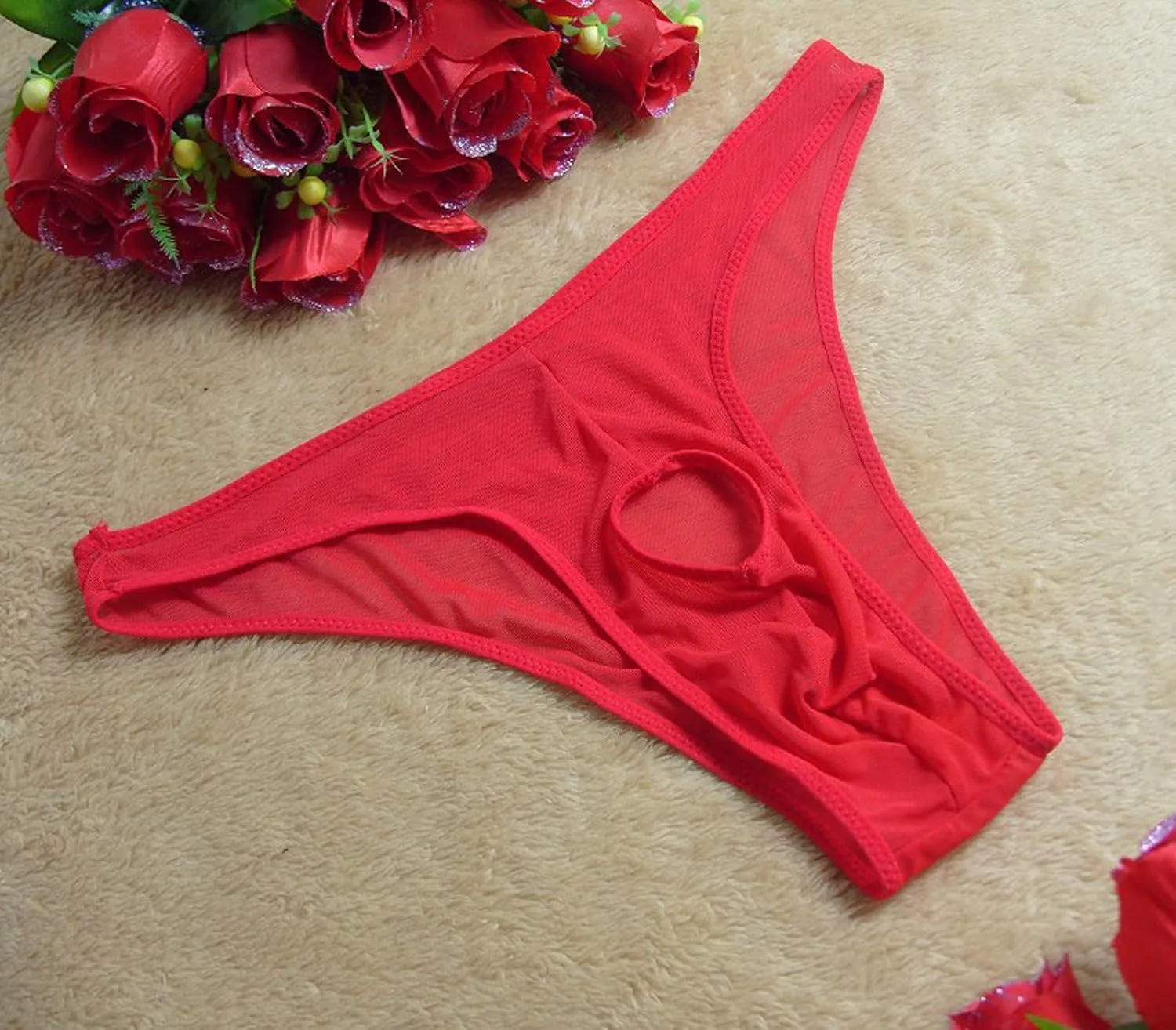 Men Bulge Pouch Underpants Sexy Low waist Briefs Soft Cotton Panties Ice Silk Seamles Underwear Pure One-piece Thong