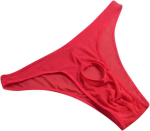Men Bulge Pouch Underpants Sexy Low waist Briefs Soft Cotton Panties Ice Silk Seamles Underwear Pure One-piece Thong
