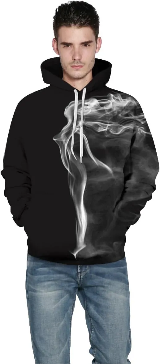 Men Women Unisex Hoodies Novelty 3D Print Graphic Hooded Pullover Sweatshirt with Pocket